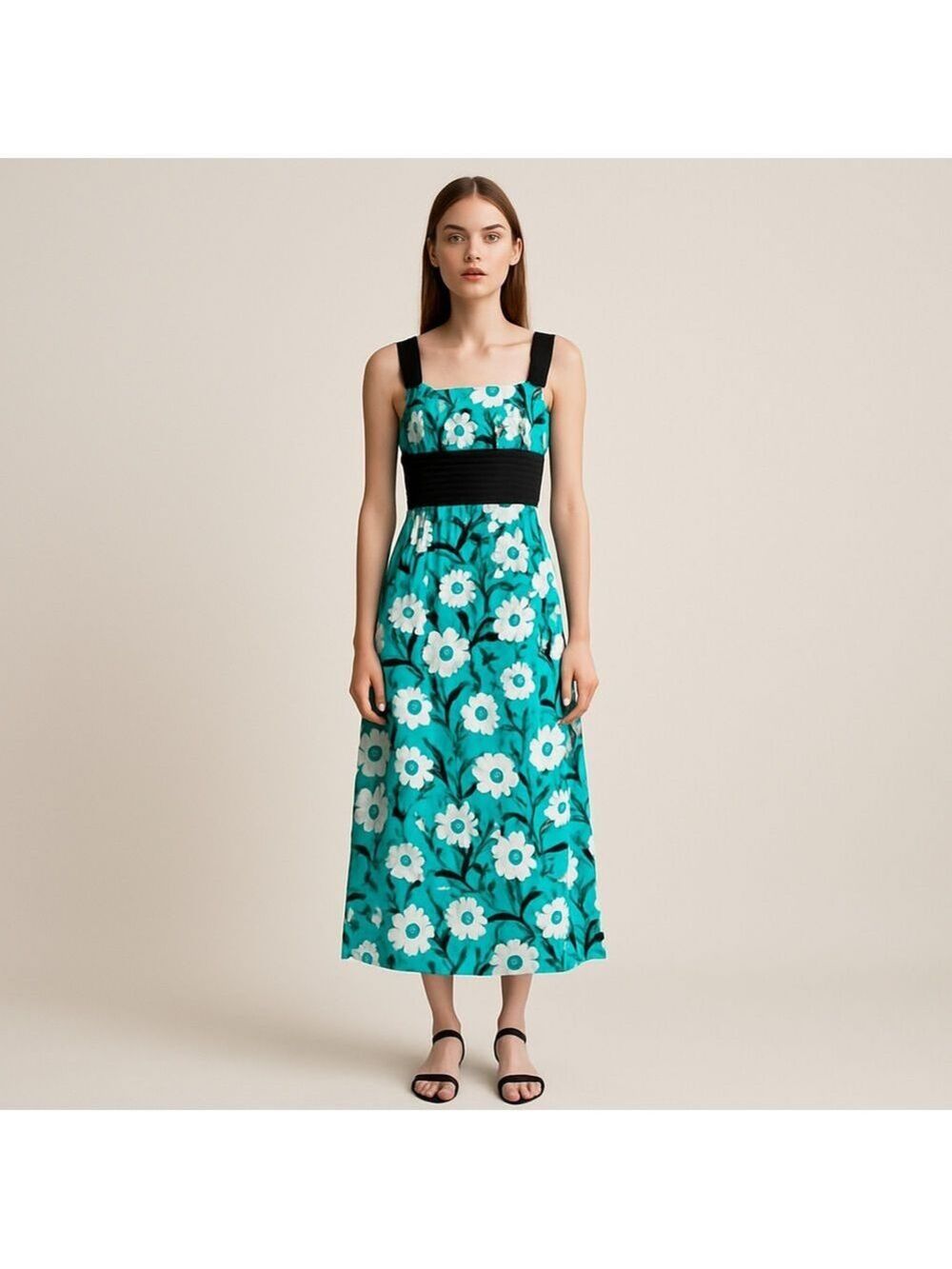 B Smart Midi Dress Floral Size 4